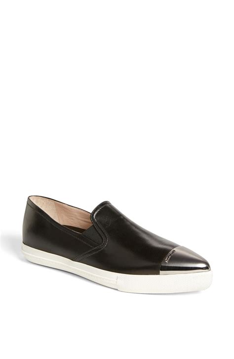 miu miu metal cap toe skate sneaker